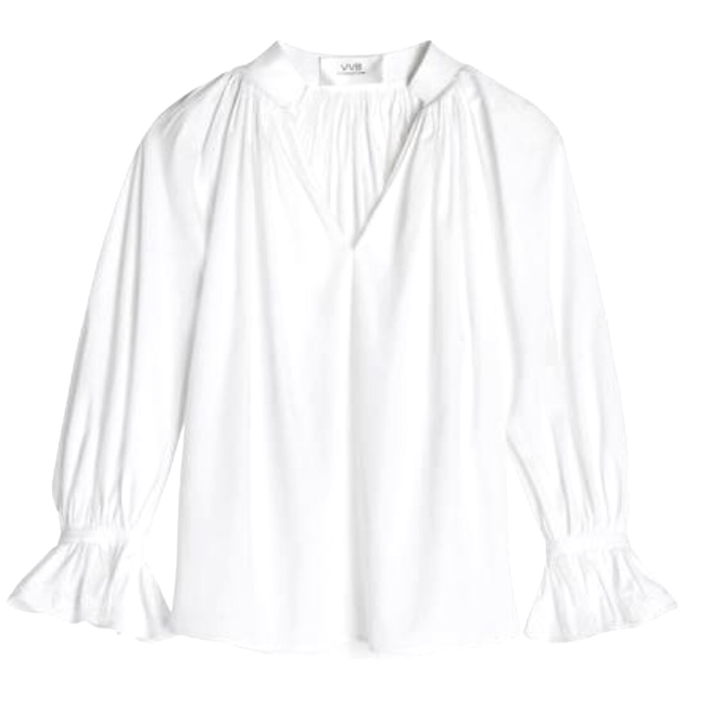 VICTORIA, VICTORIA BECKHAM
White Embroidered Organic Cotton Prairie Top